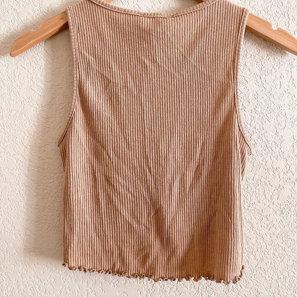 Live In The Moment Ribbed Keyhole Tank - Picture 3 of 4